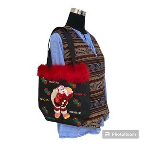 Christmas Santa Claus Handbag Gifts Pinup Accessory Ladies Women Vintage purse